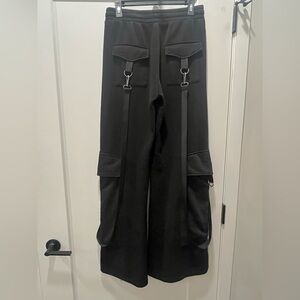 Techno Beats Wide Leg Suspender Jogger Pants